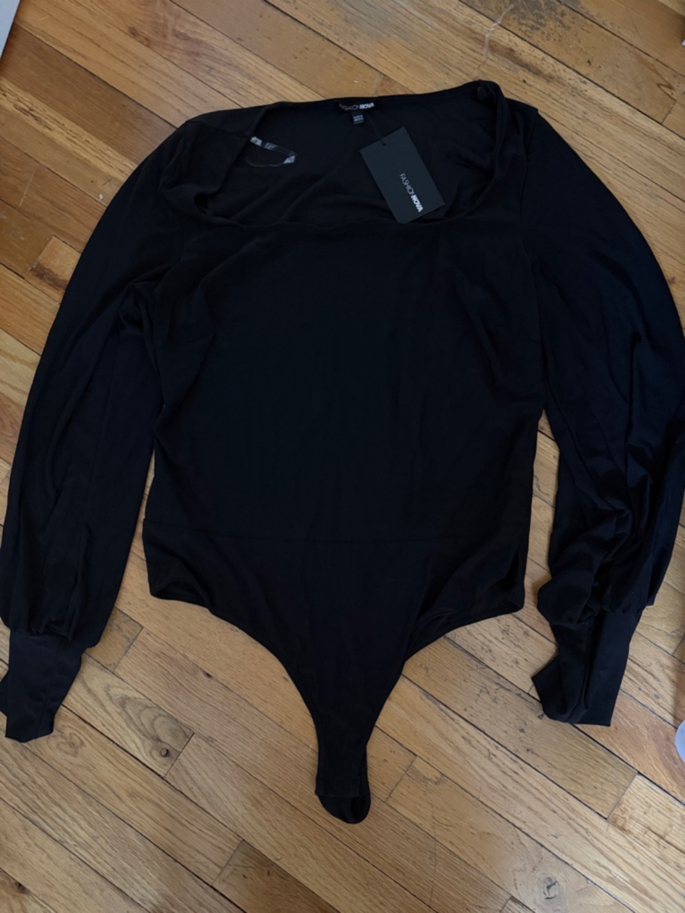 Fashion Nova Black Long Sleeve Bodysuit